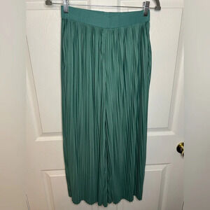 COS Wide Leg Pleated Palazzo Pants Teal Blue Green Womens Size Small GUC